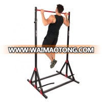 Wellshow Sport Stationary Adjustable Height 2 in 1 Pull Up Bar Chin Up Bar Gym Horizontal Dip Bar Gym Equipment OEM