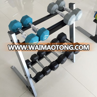 premium quality 2 tier horizontal barbell dumbbell rack